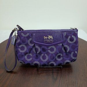 Coach Purple Wristlet Small Handbag Clutch Purse